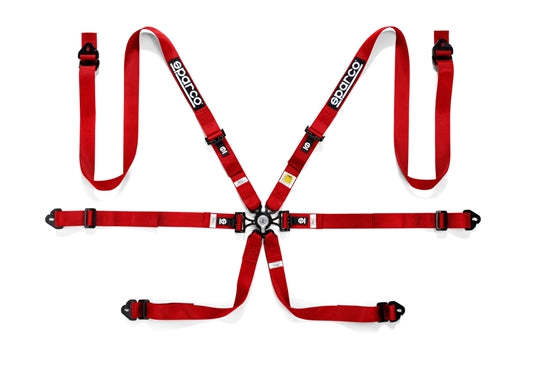 Sparco Belt H-2 Alu 6 Pt 2in. PD Red