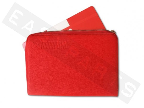 Akrapovic Leather Zip Notebook (S) - Red