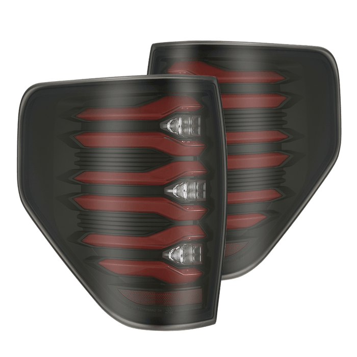 AlphaRex 09-14 Ford F150 LUXX LED Taillights - Black/Red Housing