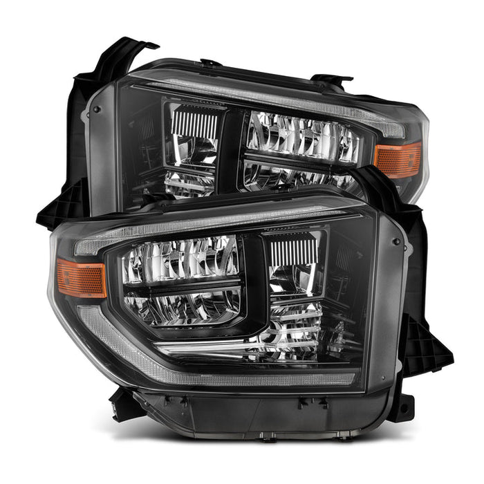 AlphaRex 14-21 Toyota Tundra MK II LUXX Series Crystal Headlights Alpha Black