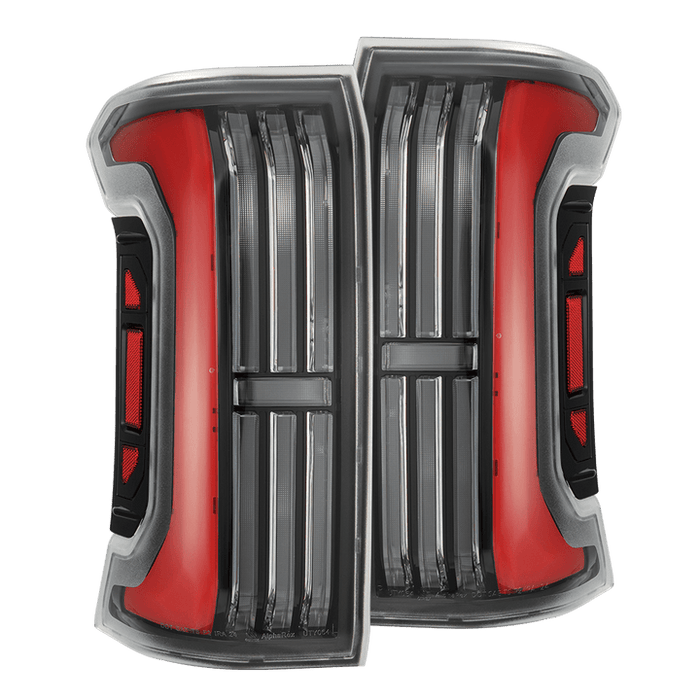 AlphaRex 24-25 Toyota Tacoma NOVA-Series LED Prismatic Tail Lights - Black Red