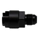 DeatschWerks 6AN Male Flare to 1/4in Female EFI Quick Connect Adapter - Anodized Matte Black