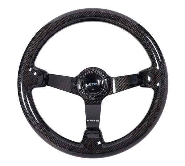 NRG Carbon Fiber Steering Wheel (350mm) Deep Dish - Full Carbon