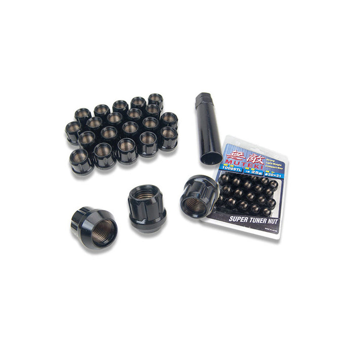 Wheel Mate Muteki Open End Lug Nuts - Deep Black 12x1.50