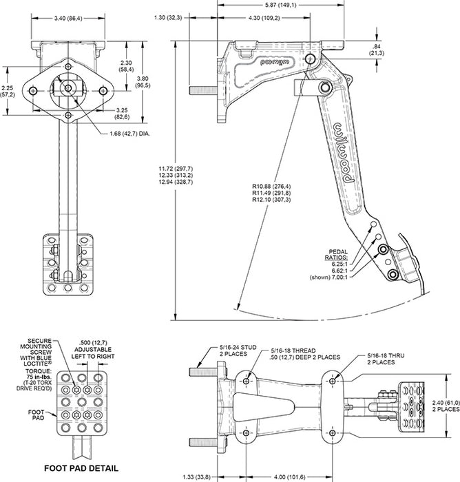 Wilwood Turning Brake Single M/C Lever Vertical