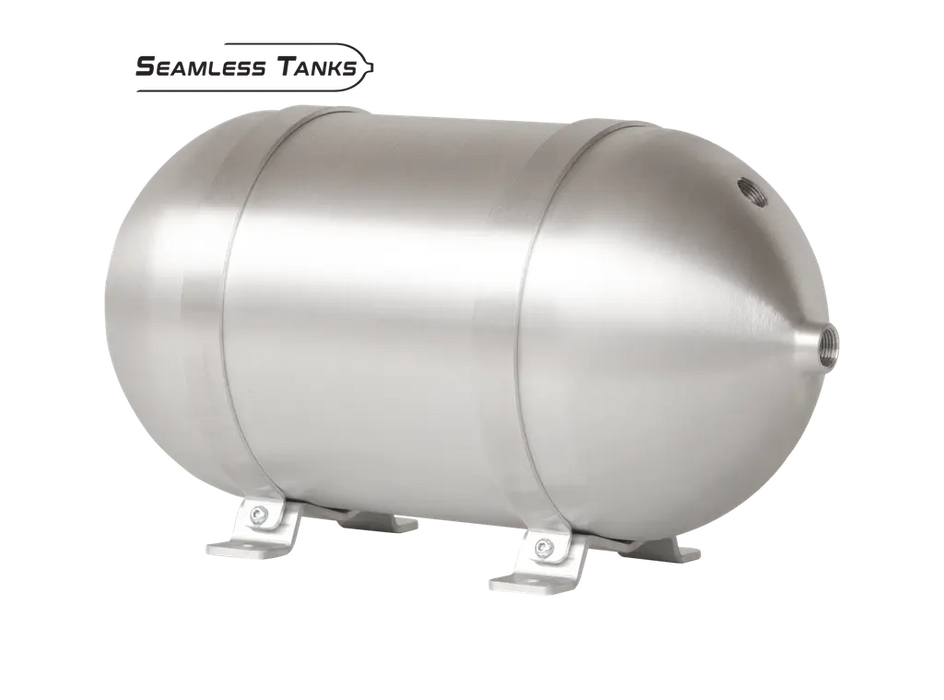 Seamless Aluminum Tank 18” X 8.625” With 4 3/8" Ports with hardware and 1 1/4" Port