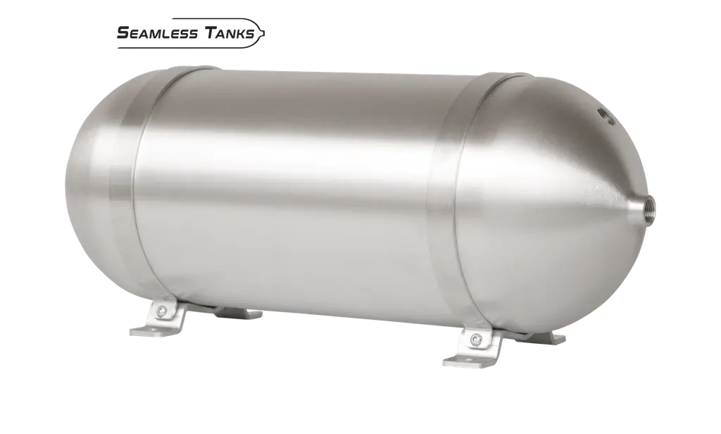 Seamless Aluminum Tank 28” X 8.625” With 4- 3/8" Ports with hardware and 1- 1/4" Port