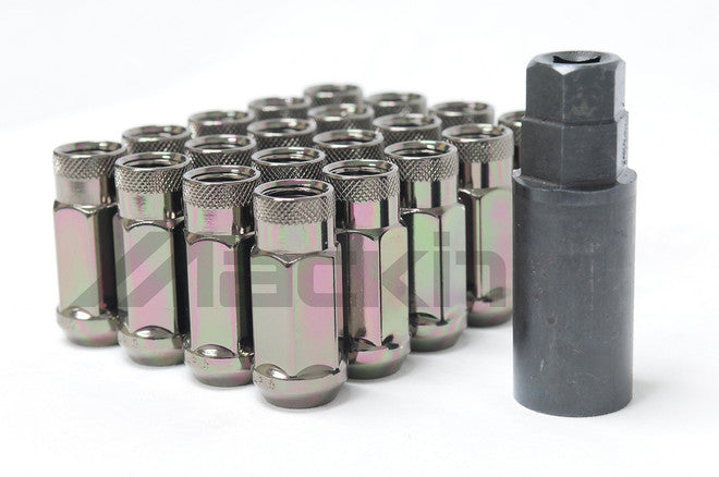 Wheel Mate Monster Open End Lug Nut Set of 20 - Black Chrome 14x1.50
