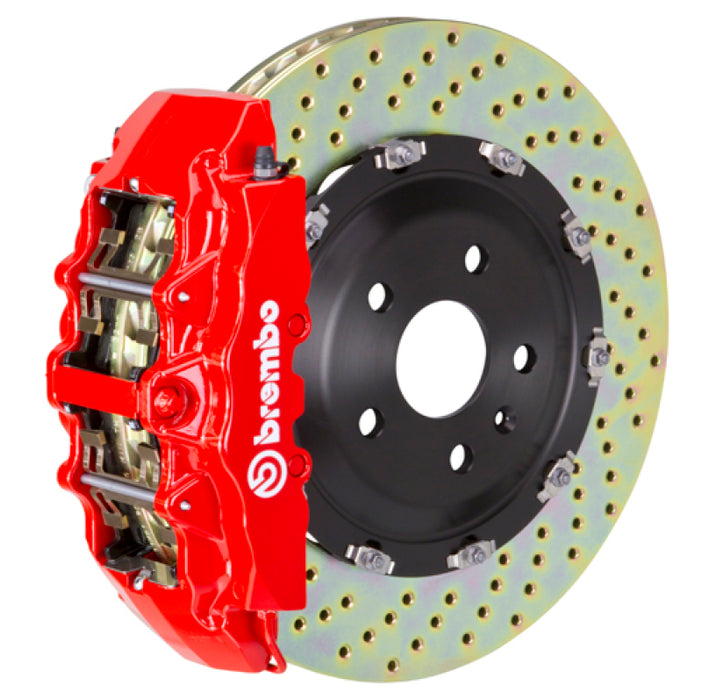 Brembo 03-08 SL500 Front GT BBK 8 Piston Cast 380x34 2pc Rotor Drilled-Red