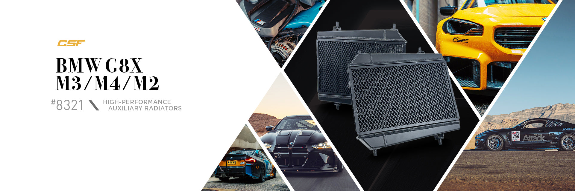 CSF BMW G8X M3/M4/M2 High-Performance Auxiliary Radiator - Single Radiator