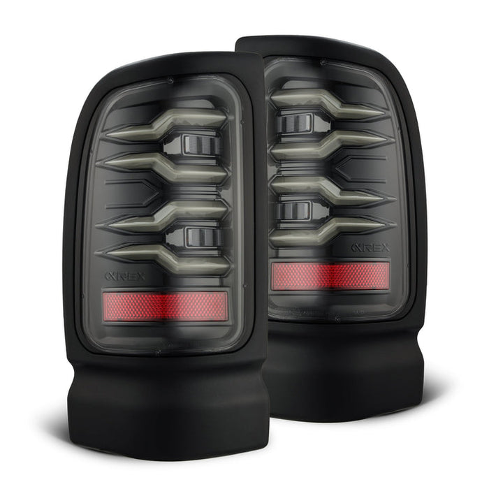 AlphaRex 94-01 Dodge Ram 1500/2500/3500 LUXX-Series LED Tail Lights - Alpha-Black