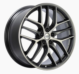 BBS RI-A 18x10.5 / 5x120 ET25 82mm PFS Ring/Clip Required - Metallic Black Subtle Blue Flake