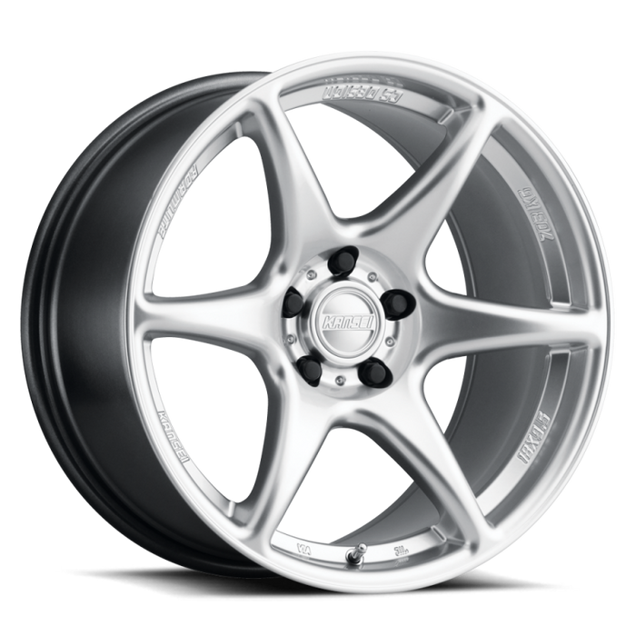 Kansei K11S Tandem 15x8in / 4x100 BP / 0mm Offset / 73.1mm Bore - Hyper Silver Wheel Machined Lip