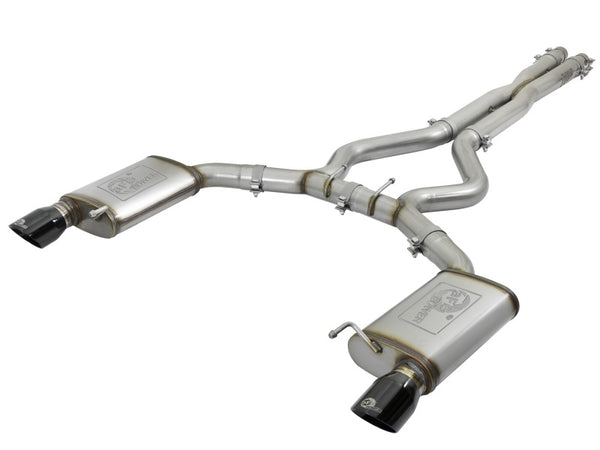 aFe MACH Force XP 3in 304 SS Cat-Back Exhausts w/ Black Tips 15-17 Ford Mustang GT V8-5.0L/V6-3.7L