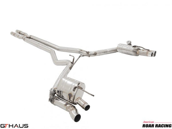 Premium performance exhaust system for Ford Mustang GT350 and GT350R, featuring stainless steel construction and enhanced sound.