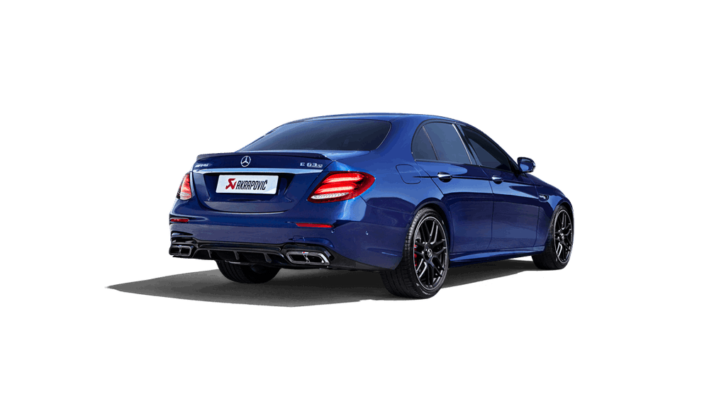Akrapovic 2018 Mercedes Benz E63 Evolution Line (Titanium) & Link Pipe w/ Gloss Carbon Fiber Tips
