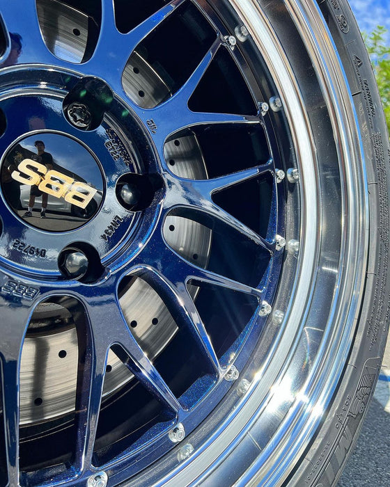 BBS LM 19x10 5x114.3 ET22 PFS Diamond Black Center Diamond-Cut Rim Wheel - PFS/Clip Req