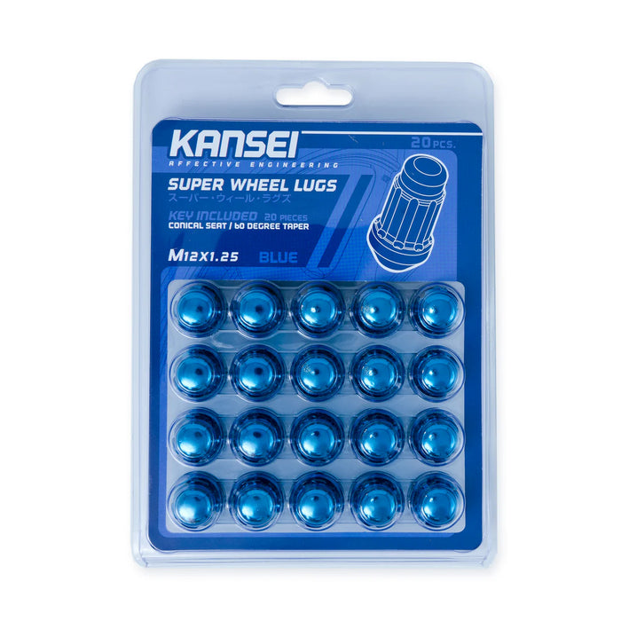 Kansei 12X1.25 Blue Spline Acorn (20Pc Kit)