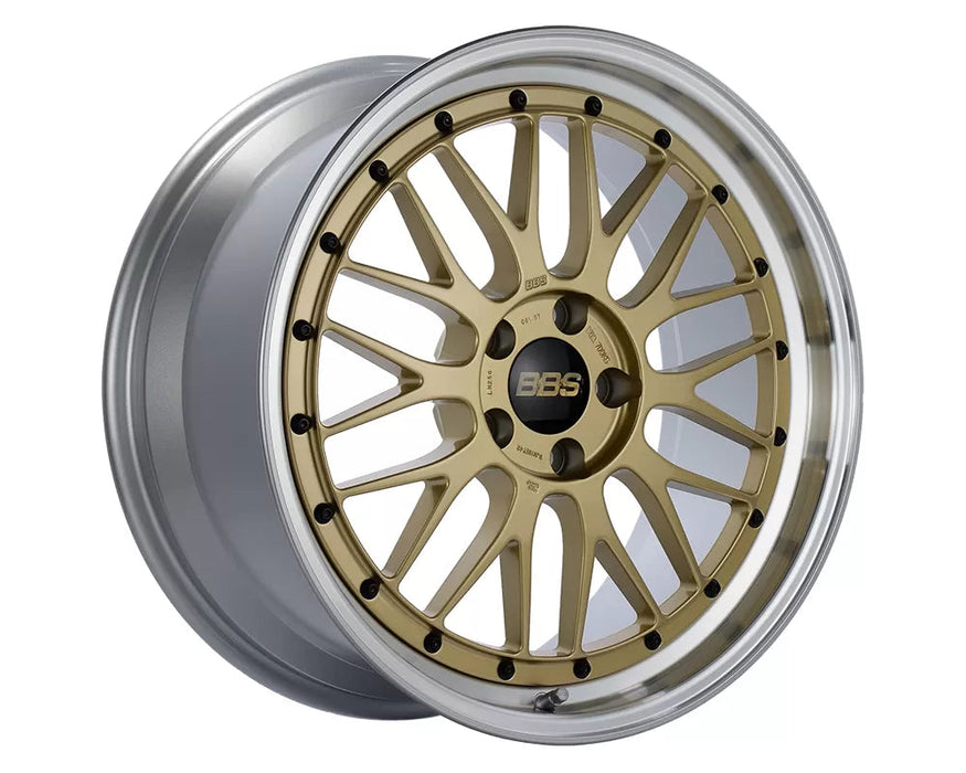 BBS LM 19x9.5 5x112 ET23 Diamond Gold Center Diamond Cut Lip Wheel 82mm PFS/Clip Required