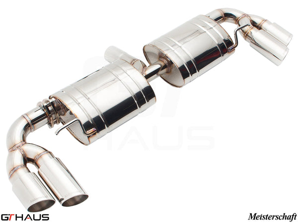 Premium stainless steel exhaust system for Audi TT MK II 2.0T Quattro, enhancing performance and sound.