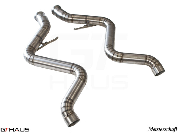 Premium stainless steel connecting pipes for BMW E90/92/93 M3 2008-2012, designed for enhanced performance and fit.