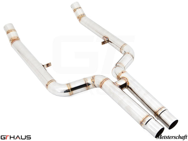 Bolt-on front pipe for BMW F12/F13 650i (2012-2018), designed for easy installation without cutting. Premium stainless steel.