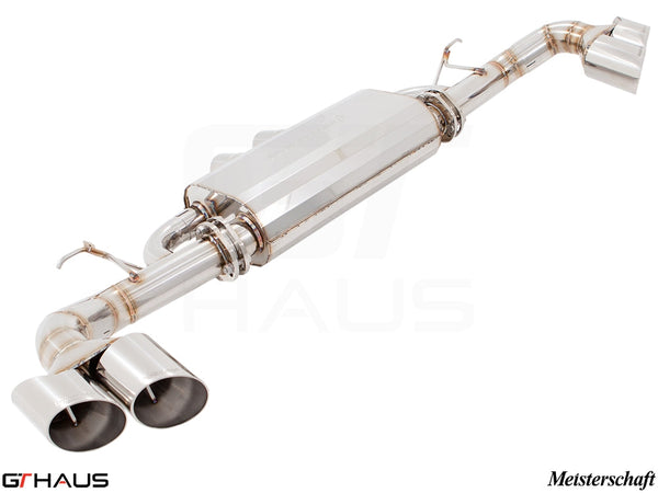 Premium performance exhaust system for BMW F16 X6 SAV 5.0i, featuring stainless steel construction and dual tips.