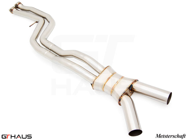 Premium dual LX cat-back exhaust system for BMW F80/82/83 M3/M4, featuring 65mm piping and Velocity box for enhanced performance.
