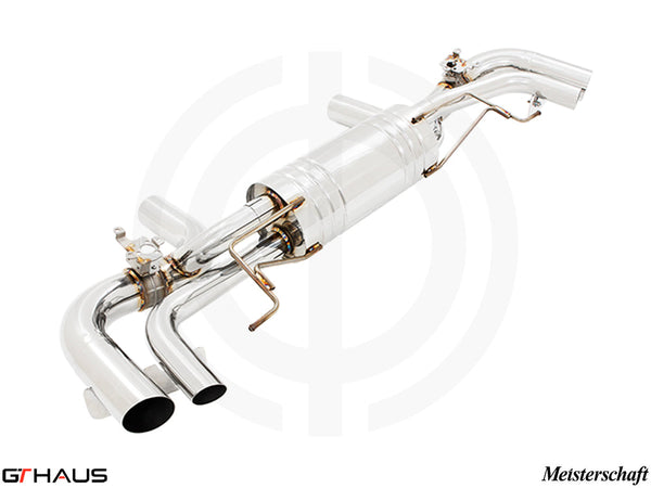 Premium performance exhaust system for BMW G11/G12 7 Series 760i/Li Bi-turbo V12, featuring stainless steel construction.