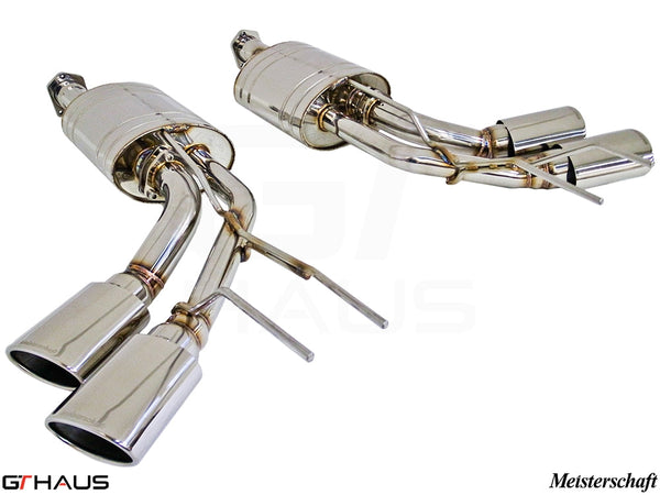 Premium exhaust system for Mercedes-Benz W463 G-Class G500/550 AMG 4x4 Special Edition, featuring polished stainless steel construction.