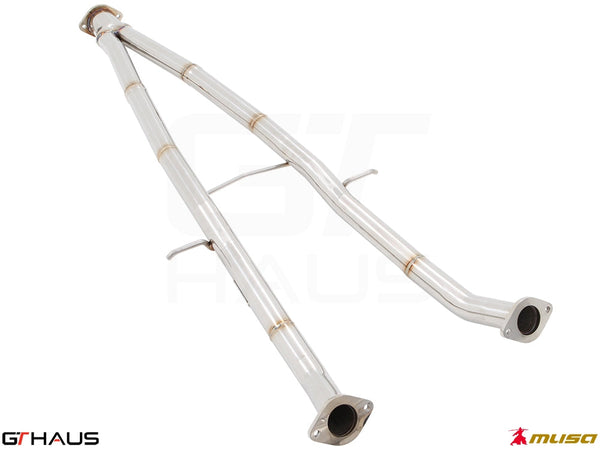 Infiniti Q60 Coupe 2017+ straight cat-back mid pipe section designed for GT/GT2/GTS models, featuring stainless steel construction.