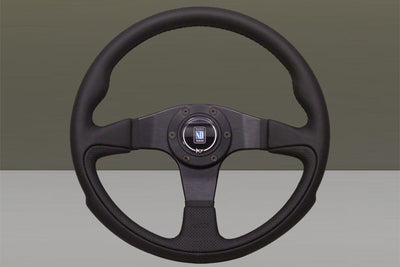 Nardi Challenge 350mm Black Spoke Black Leather