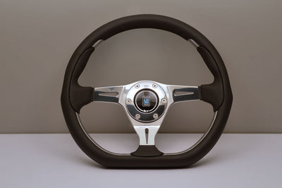 Nardi Kallista Metal 350mm Polished Spoke Black Leather