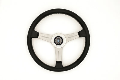 Nardi Classic 360mm Silver Spoke Black Leather