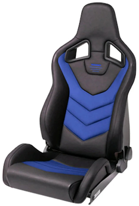 Recaro Sportster GT w/Sub-Hole Driver Seat - Black Vinyl/Blue Suede