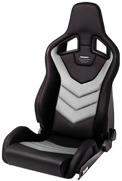 Recaro Sportster GT w/Sub-Hole Passenger Seat - Black Vinyl/Cloud Grey Suede