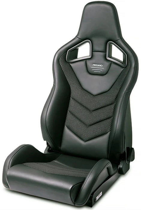 Recaro Sportster GT w/Sub-Hole Passenger Seat - Black Leather/Carbon Weave