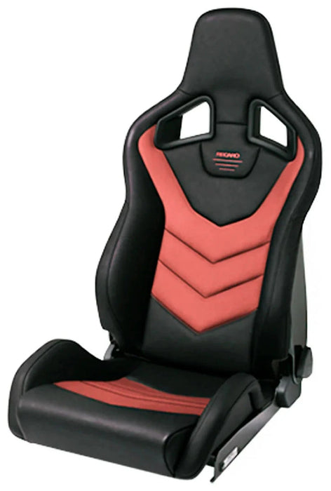 Recaro Sportster GT w/Sub-Hole Driver Seat - Black Vinyl/Red Suede