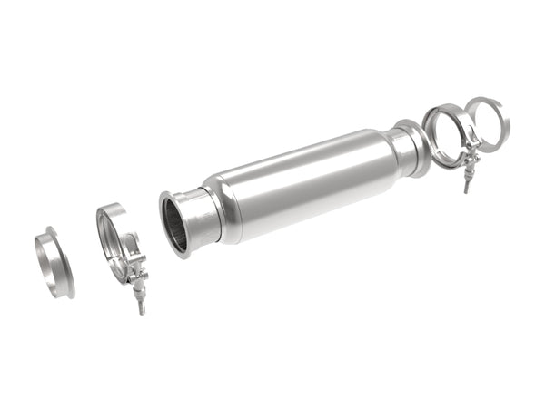 aFe MACH Force-Xp Resonator 3 IN Inlet/Outlet x 4 IN Dia. x 12 IN Body x 16 IN Overall Length