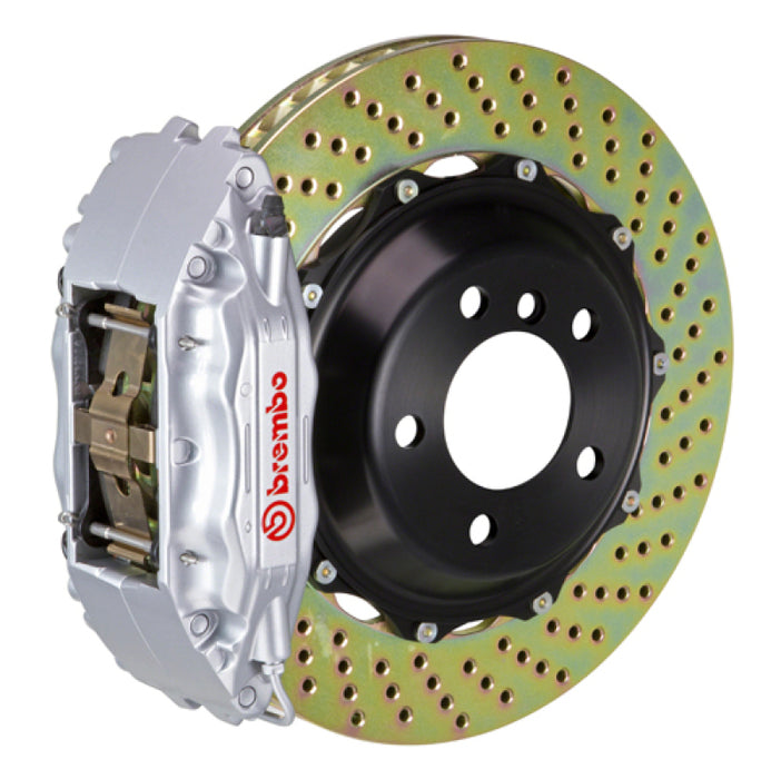 Brembo 03-08 SL500 Front GT BBK 6 Piston Cast 355x32 2pc Rotor Drilled-Silver