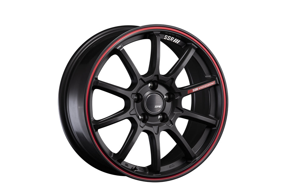 SSR GTV05 5x100 18x7.5 Offset 45 Flat Black w/ Red Line