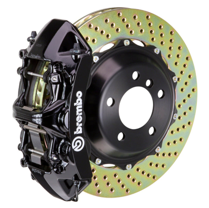 Brembo 03-08 SL500 Front GT BBK 6 Piston Cast 355x32 2pc Rotor Drilled-Black