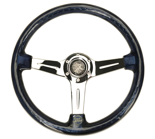 NRG Reinforced Steering Wheel (350mm / 2in. Deep) Matsuri Clear Acrylic w/ NeoChrome Spoke