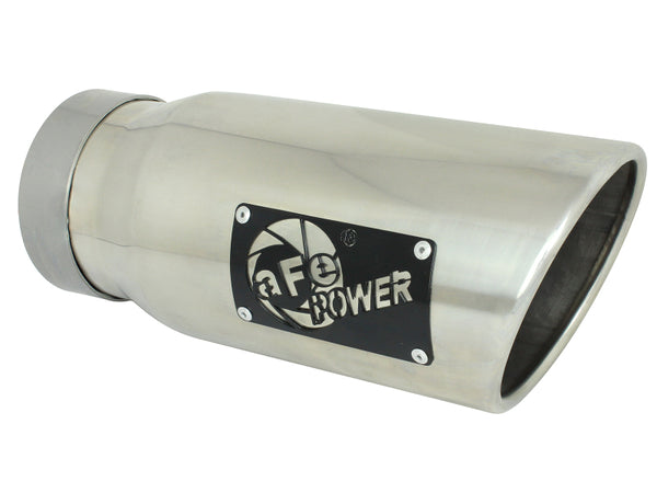 aFe MACH Force-Xp Universal Exhaust Tip 4 IN Inlet x 5 IN Outlet x 12 IN L- Polished Tip