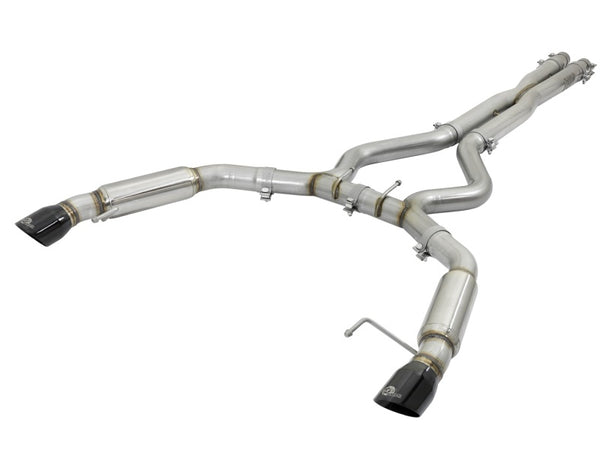 aFe MACH Force XP 3in 304 SS Sport Tone Cat-Back w/ Black Tips 15-17 Ford Mustang V6-3.7L/V8-5.0L
