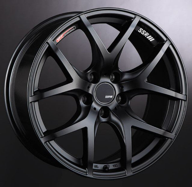 SSR GTV03 18x8.5 5x114.3 40mm Offset Flat Black Wheel 05-07 STI / 11+ tC