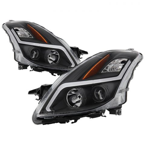 SPYDER 08-09 Nissan Altima Coupe (Halogen Only) Headlights - Black (PRO-JH-NA08-2D-LB-BK)