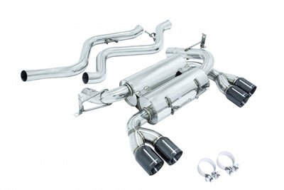 Supremo Exhaust System for BMW E90 M3 Sedan 08-11- Black Chrome Rolled Tips - MR-ABE-BE90M34D-BC
