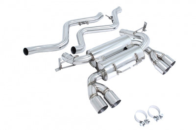 Supremo Exhaust System for BMW E90 M3 Sedan 08-11 - Stainless Rolled Tips - MR-ABE-BE90M34D-SS