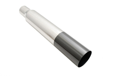 Universal 3" to 4" VIP Exhaust Tips Blast Pipes Style - Single - Straight - Black Chrome Tip - MR-UT-S4-BC